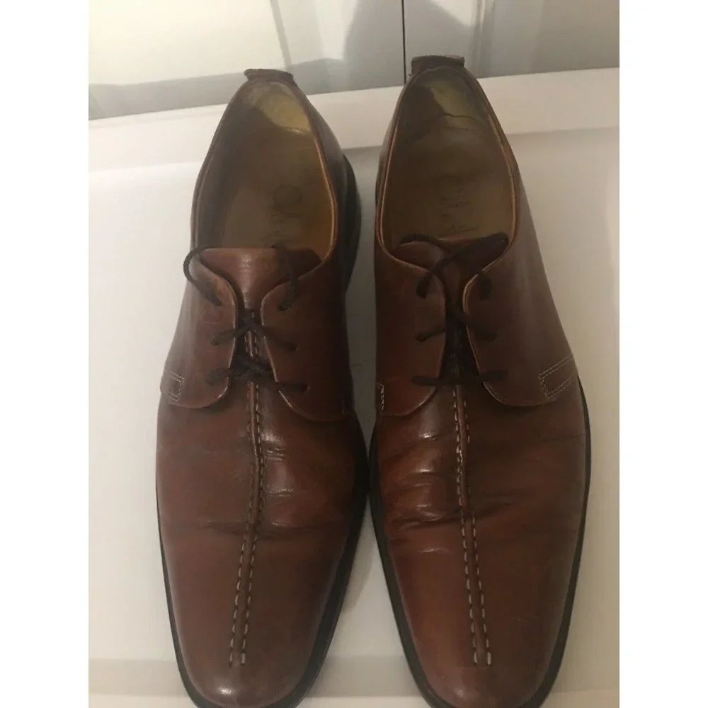 COLE HAAN Beckett Center Seam Cognac Lace Up Mens Dress Shoes Oxfords 10M C06400